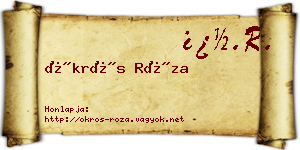 Ökrös Róza névjegykártya